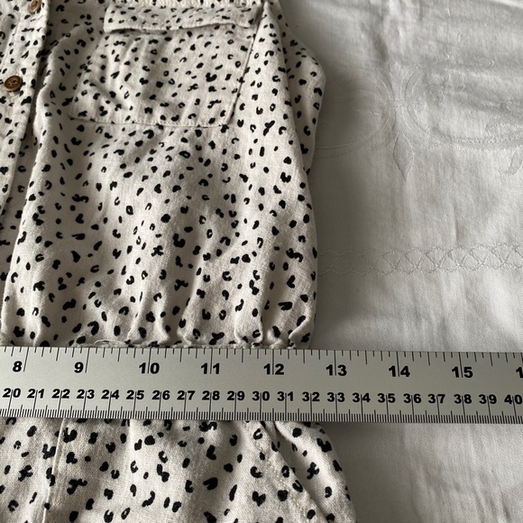Old Navy Girl's White/Black Print Linen Blend‎ Romper Size Large (10-12) - Picture 11 of 13
